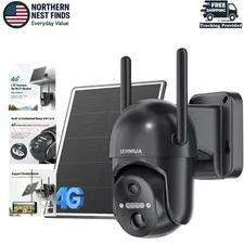 4G LTE Solar Security Camera - 2K Night Vision, 360° View, No WiFi Needed
