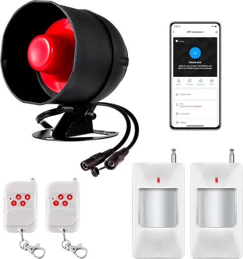 Wifi Alarm Security System, 120Db Wireless Alarm System for Home Security with F