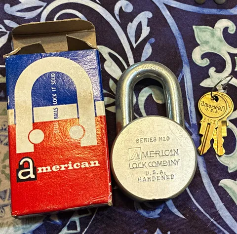 American H10 High Security Hardened Steel Ball Locking Padlock, 2 Keys, Silver