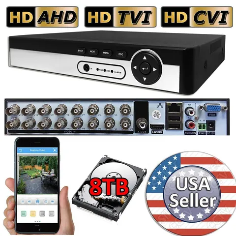 Sikker standalone 16 channel HD 8MP 4K Camera DVR Recorder with 8TB hard drive