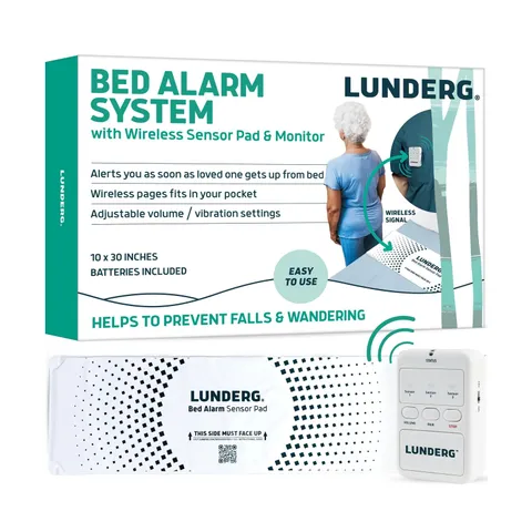Lunderg Bed Alarm for Elderly Adults - Wireless Sensor Pad (10” x 30&#8221
