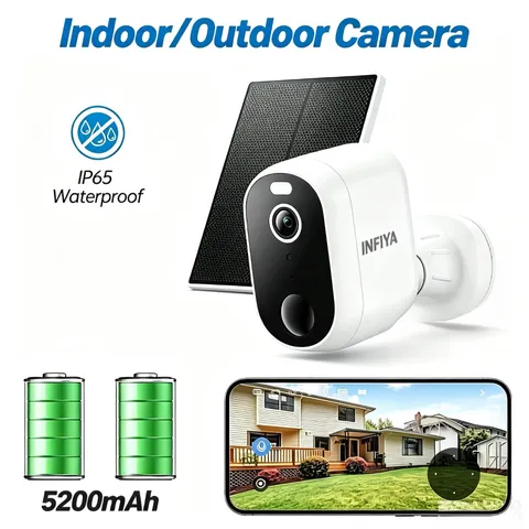 INFIYA 3MP Home Solar Security Camera outdoor Wireless Outdoor 2-Way Audio