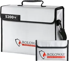 Large Fireproof Bag 5200℉ Heat Insulated (15 X 12 X 5 Inches), Fireproof Documen