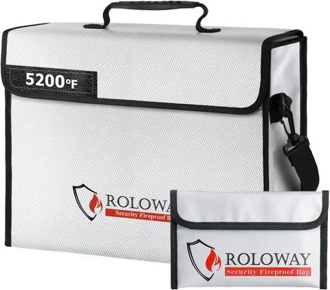 Large Fireproof Bag 5200℉ Heat Insulated (15 X 12 X 5 Inches), Fireproof Documen