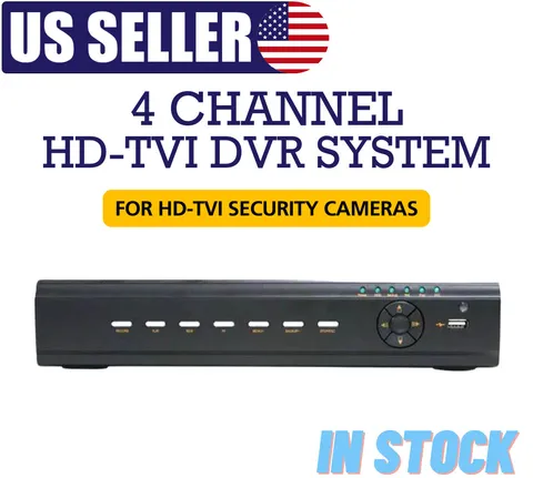 4 Channel DVR HD-TVI 1080p Recording CCTV Security System No HDD - CNB RTC041