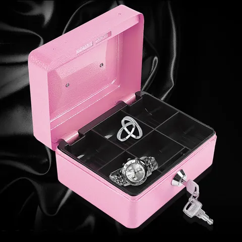 1Pc Mini Security Box Portable Lockable Cash Safe For Home Office Excellent