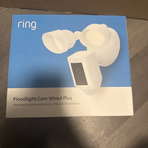 Ring Floodlight Cam Wired Plus Motion-Activated Camera 1080p White NEW 