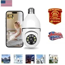 5G & 2.4G Dual-Band Light Bulb Camera - Motion Detection & Local Cloud Storage