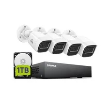 SANNCE 8CH 1080P Security Camera System DVR and 4x2.0MP Indoor Outdoor IP66 W...