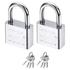 2Pcs 62 x 40 mm Heavy Duty Lock Alloy Steel High Security Padlocks with 6 Keys