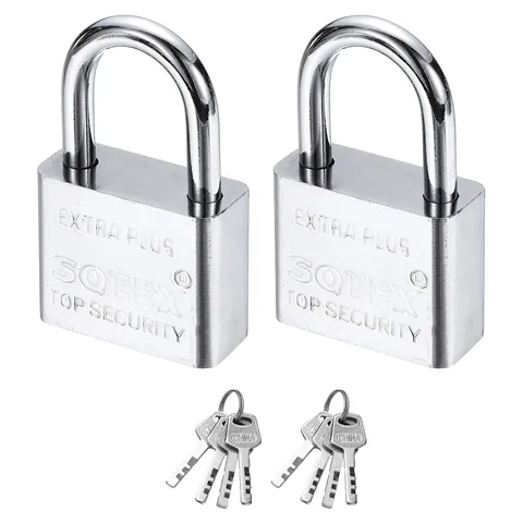 2Pcs 62 x 40 mm Heavy Duty Lock Alloy Steel High Security Padlocks with 6 Keys
