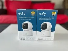 eufy Indoor Cam C220 2K 360° PTZ Security Camera 2-Pack White - Open Box