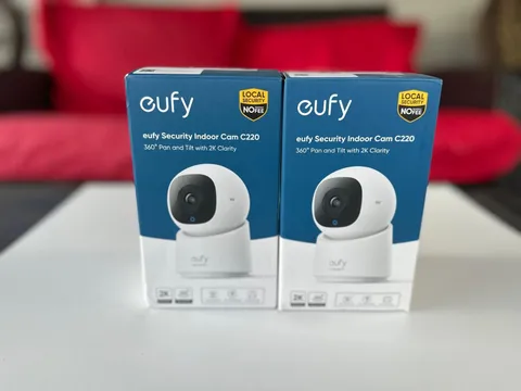 eufy Indoor Cam C220 2K 360° PTZ Security Camera 2-Pack White - Open Box