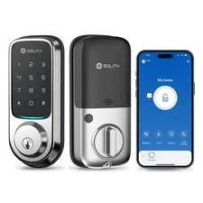 No-Hub Smart Digital Door Lock, Designed in Korea, Keyless Entry, Wi-Fi, Remo...