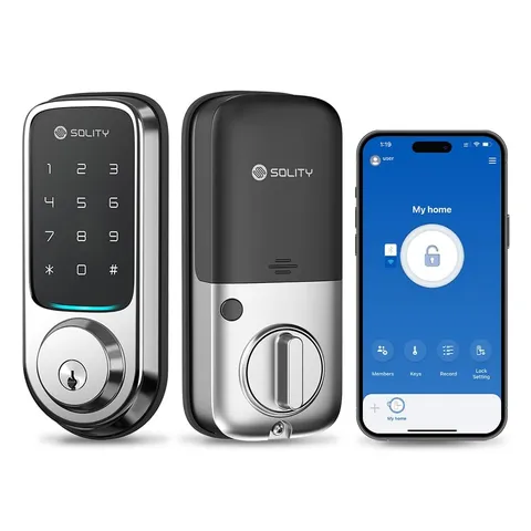No-Hub Smart Digital Door Lock, Designed in Korea, Keyless Entry, Wi-Fi, Remo...