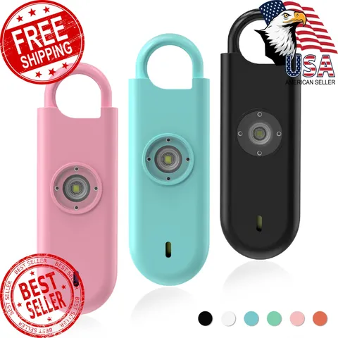 Fauxomor 140dB Personal Safety Alarm 3 Pack Pink Blue Black