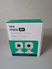 Blink Mini 2K+ Compact plug-in security camera 2K video resolution 2 Pack NEW