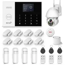 Smart Home Security System,Wireless Home Alarm System with DIY Door Alarm Sen...
