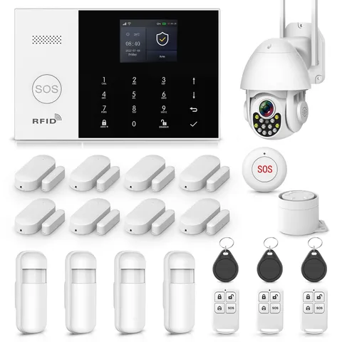 Smart Home Security System,Wireless Home Alarm System with DIY Door Alarm Sen...