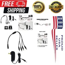 Ultimate Power Solution: 12V Adapter with 4-Way Splitter for Security Cameras