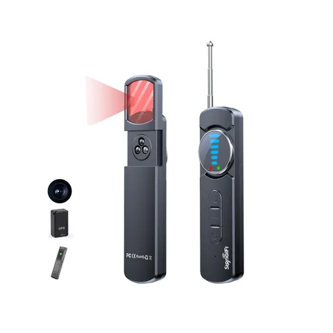 Hidden Camera Detector Upgraded Bug GPS Tracker Portable Privacy Finder Black