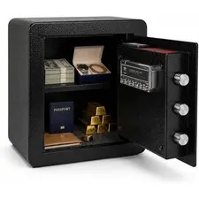 Safe Box Lock 1.8 Cubic Feet W/ Digital Keypad Removable Shelf Alarm System