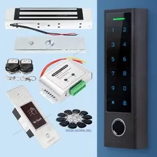 HOMSECUR WIFI Biometric RFID Access Control System Set Power Maglock Exit Button