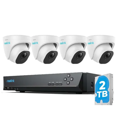 Reolink 8CH 2TB NVR 5MP Outdoor Wired PoE Security Camera System 24/7 Recording
