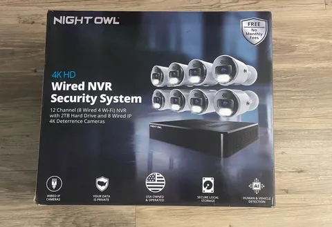 Night Owl - 12-Channel, 8-Camera Indoor/Outdoor Wired IP 4K 2TB NVR Security ..