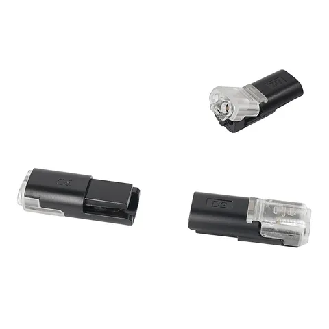 20Pcs LED Wire Connectors, 2 Pin Universal Compact 20 Pcs, Black-D2 