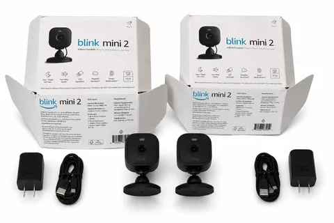 2x Blink Mini 2 Indoor/Outdoor Plug-In Smart Security Cameras Open Box New