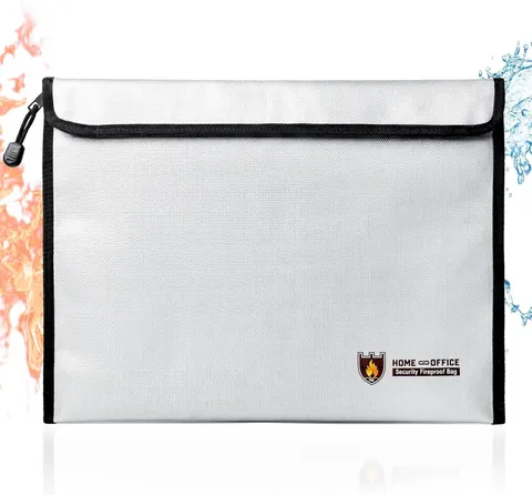 Fireproof Document Bag 15x11 Inch Waterproof Money Bag Organizer For Valuables