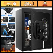 Mini Safe Box 0.5 Cu Ft - Fireproof Document Bag, Key & Passcode, Wall Mount, Sm