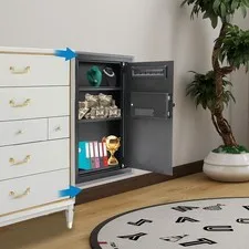 25.59" Tall Wall Safe Steel Wall-mounted Safe w/ Keys, Hidden Wall Safe for Home