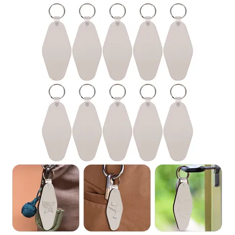 10 Sets Sublimation Keychain Blanks Heat Transfer White DIY