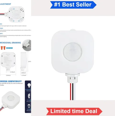Ceiling Motion Sensor Switch 360 Degree PIR Occupancy Detector 120/277VAC LED