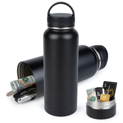 BarGifts 24oz Hidden Safe Secret Water Bottle Stainless Steel - Black