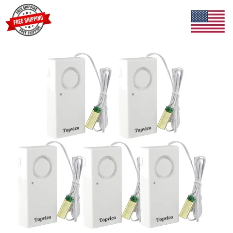 Water Leak Detector for Home, 120dB, 37.8 Inches Cable, 5 Packs | Sensor Alar...