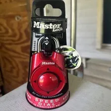 New - Master Lock 1500ID Speed Dial Combination Lock (Red)