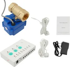 Water Leak Detector with Shutoff Valve,Sensors and Sounds Alarm, Automatic Water
