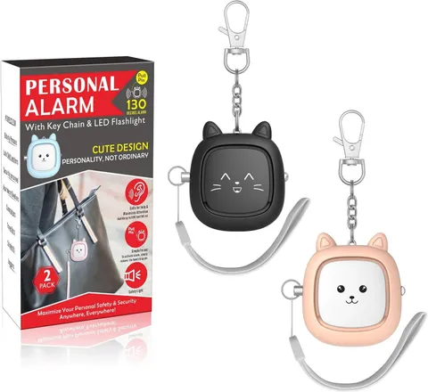 Personal Safety Alarm,  2 Pack Loud 130Db Siren Emergency Panic Alarm with LED L