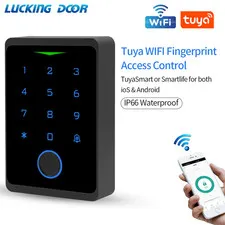 Wifi Tuya Backlit Fingerprint Door Access Keypad Waterproof RFID 125kHZ EM Card 
