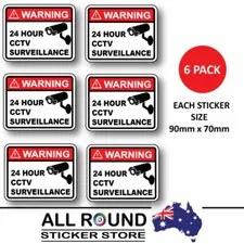Warning Stickers Security camera surveillance warning-CCTV 12-pack