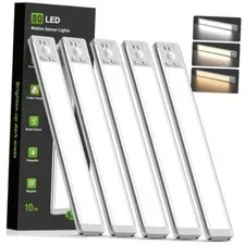 Under Cabinet Lighting, Wireless Motion Sensor Light Pack 10inch 5 Silver
