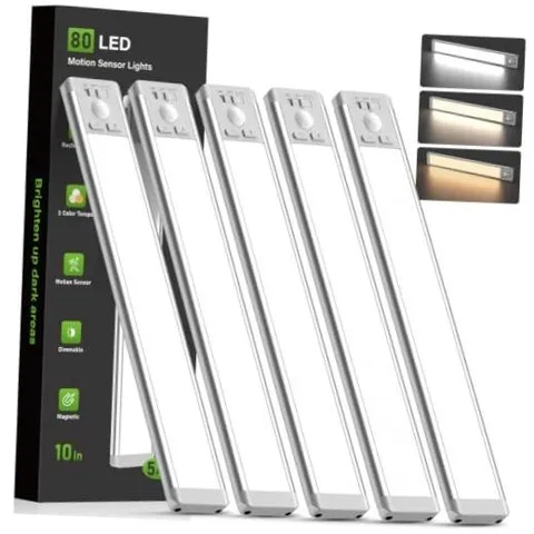 Under Cabinet Lighting, Wireless Motion Sensor Light Pack 10inch 5 Silver