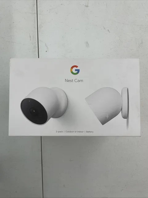 Google Nest Security Indoor Outdoor Cameras G3AL9 (Snow) 2-Pack with box