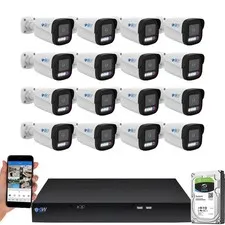 GW Security 16 Channel 12MP NVR 4K 25FPS Two-Way Audio Camera...
