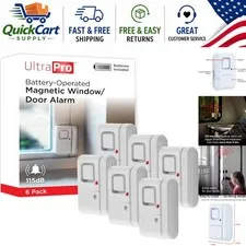 6-Pack Battery-Powered Window and Door Alarm System - 120dB Security Alert