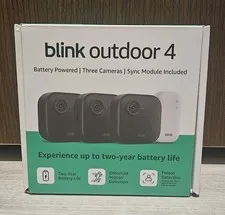Blink Outdoor 4 Wireless Smart Security 3 Cameras, 2 Year Battery Life, 1080p