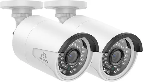 SANNCE 4k 8MP PoE Security Camera System 2-Camera IR Night Vision IP66 Outdoor